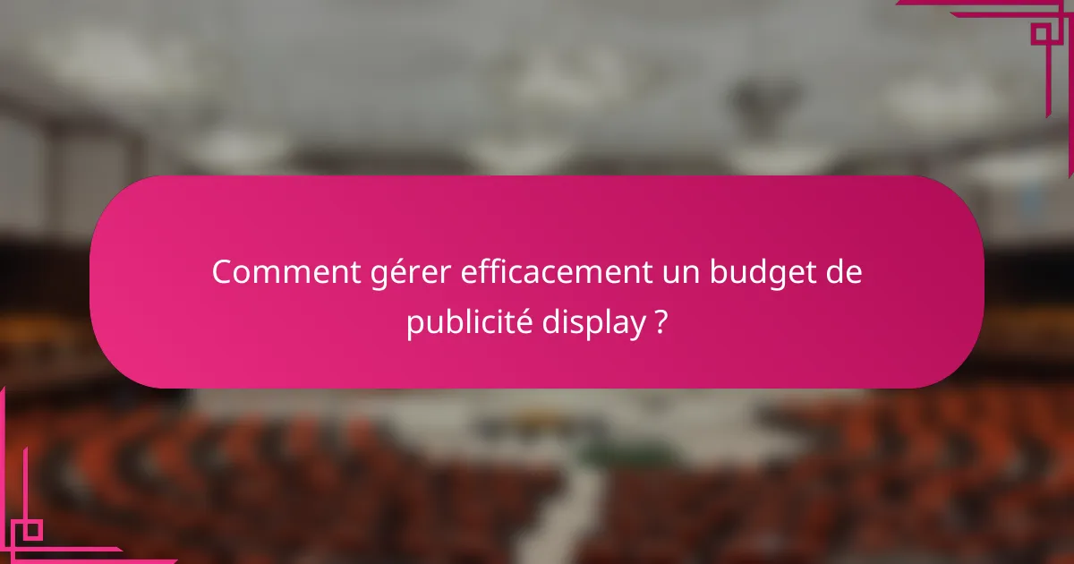 Comment gérer efficacement un budget de publicité display ?