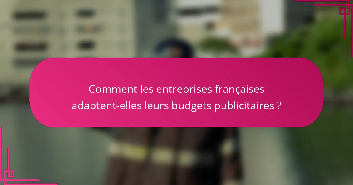 Comment les entreprises françaises adaptent-elles leurs budgets publicitaires ?