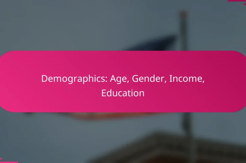 Démographie : Âge, Sexe, Revenu, Éducation