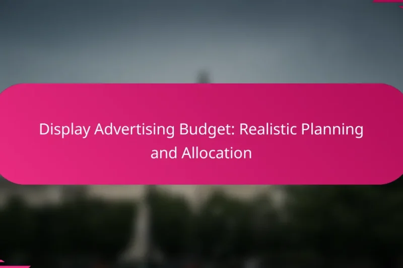 Budget de Publicité Display : Planification et Allocation Réalistes