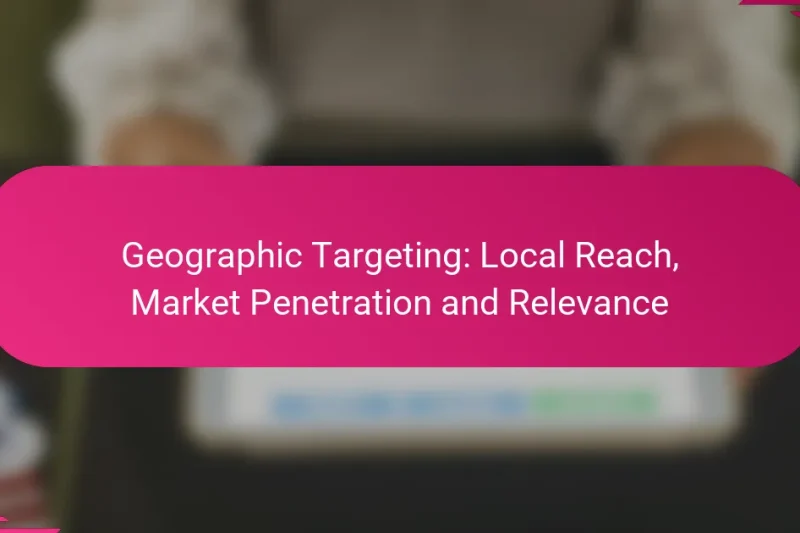 Ciblage Géographique : Portée Locale, Pénétration du Marché et Pertinence