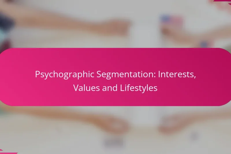 Segmentation Psychographique : Intérêts, Valeurs et Modes de Vie