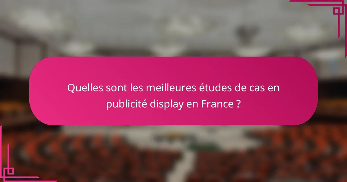 Quelles sont les meilleures études de cas en publicité display en France ?
