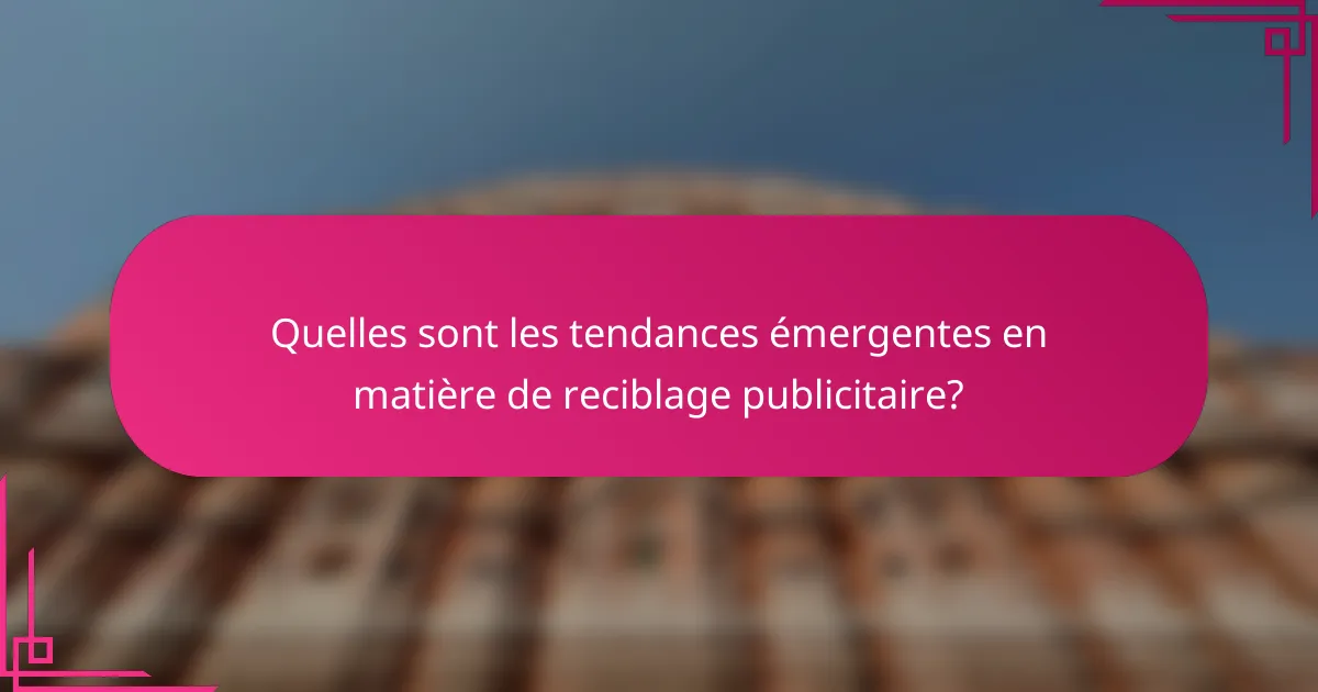 Quelles sont les tendances émergentes en matière de reciblage publicitaire?