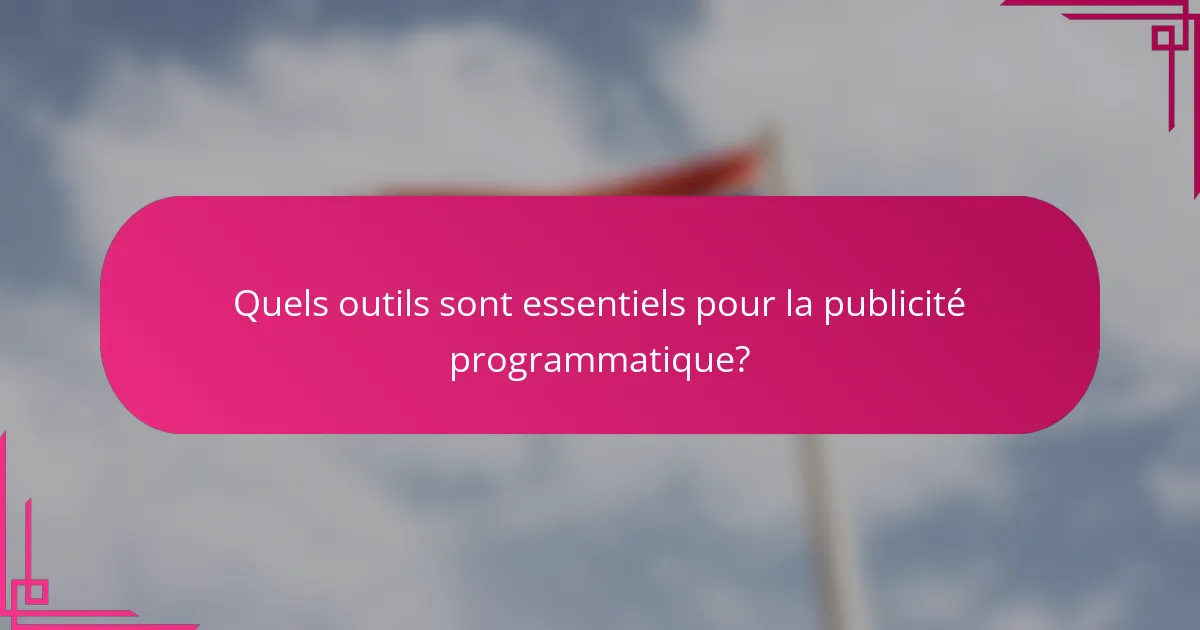 Quels outils sont essentiels pour la publicité programmatique?